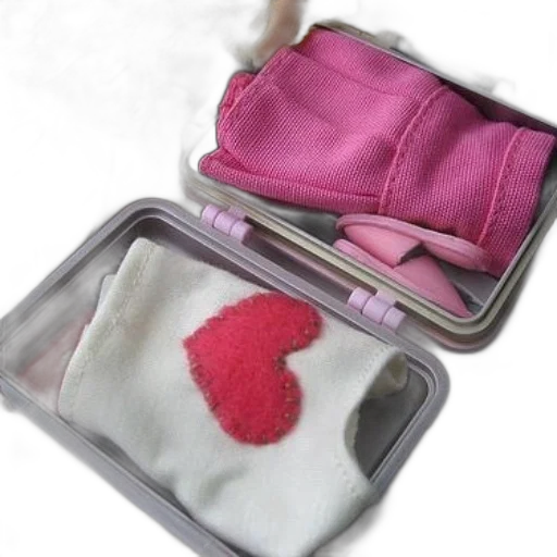 jewelry, doll, suitcase, open transparent PNG cut-out