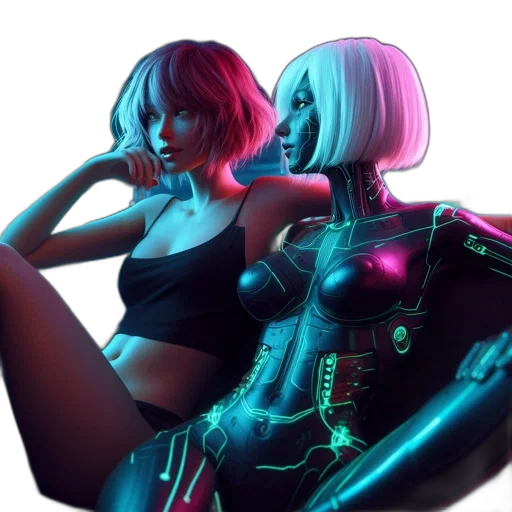 robot, jacket, cyberpunk, concept art transparent PNG cut-out