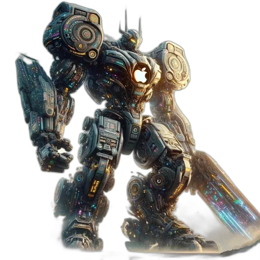 robot, weapon, concept art, 3d render transparent PNG cut-out
