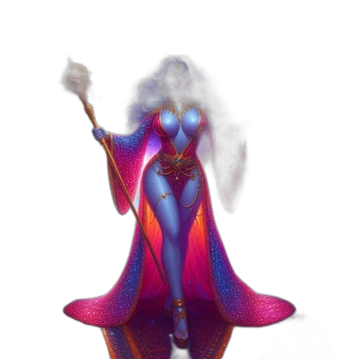 dress, staff, jewelry, creature transparent PNG cut-out