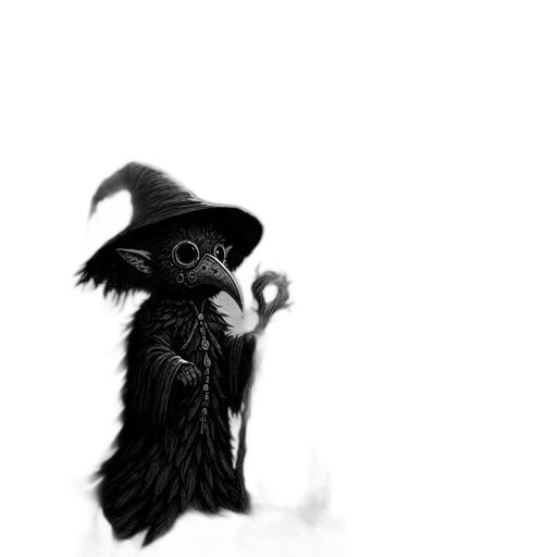 creature, hat, staff, mask transparent PNG cut-out