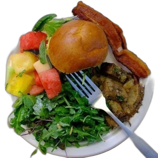 food, plate, burger, bacon transparent PNG cut-out