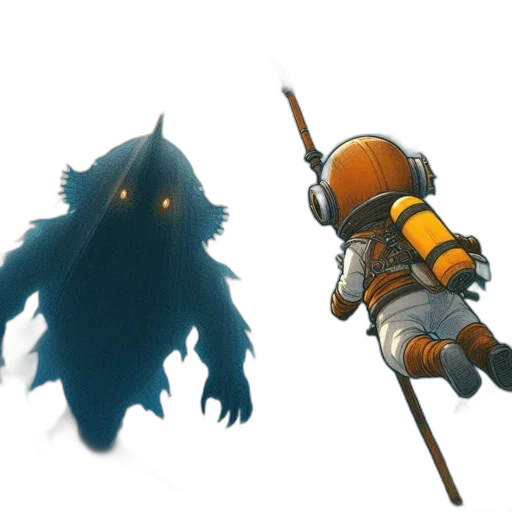 creature, staff, concept art, fantasy art transparent PNG cut-out