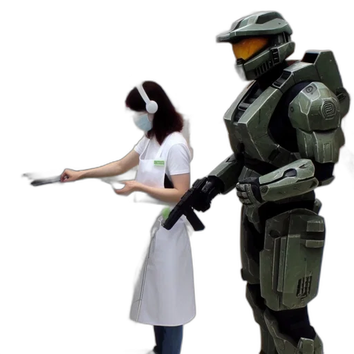 robot, weapon, concept art, 3d render transparent PNG cut-out