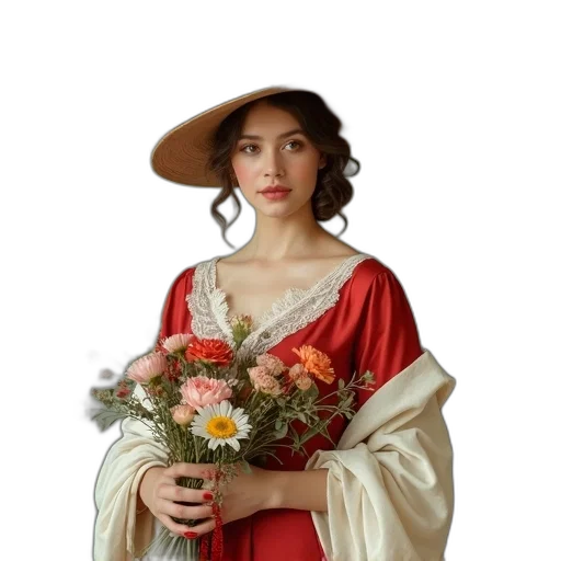 dress, crown, hat, flower transparent PNG cut-out
