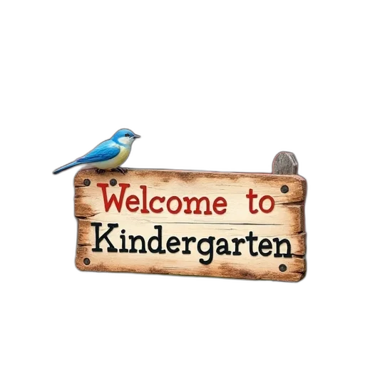 3d render, welcome, kindergarten, sign transparent PNG cut-out
