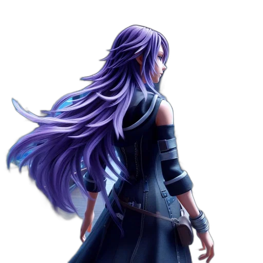 hair, dress, staff, sword transparent PNG cut-out
