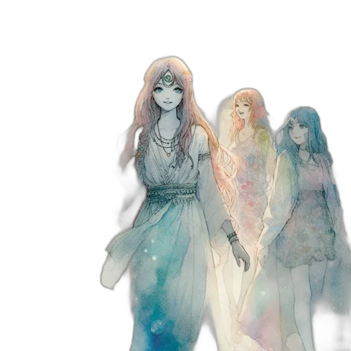 dress, concept art, fantasy art, watercolor transparent PNG cut-out