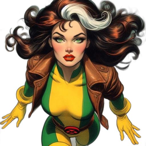 comic book art, concept art, cartoon, female transparent PNG cut-out