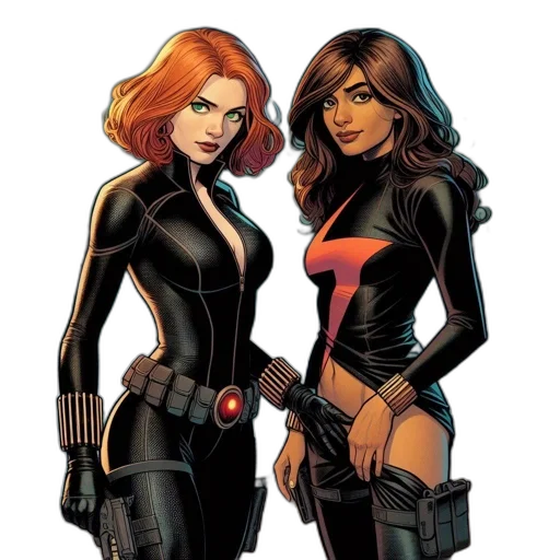 comic book art, concept art, cartoon, two transparent PNG cut-out