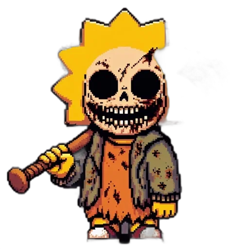 staff, weapon, mask, pixel art transparent PNG cut-out