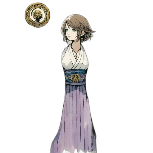 dress, staff, jewelry, weapon transparent PNG cut-out