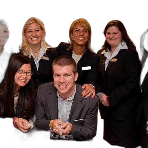 staff, group, people, including transparent PNG cut-out