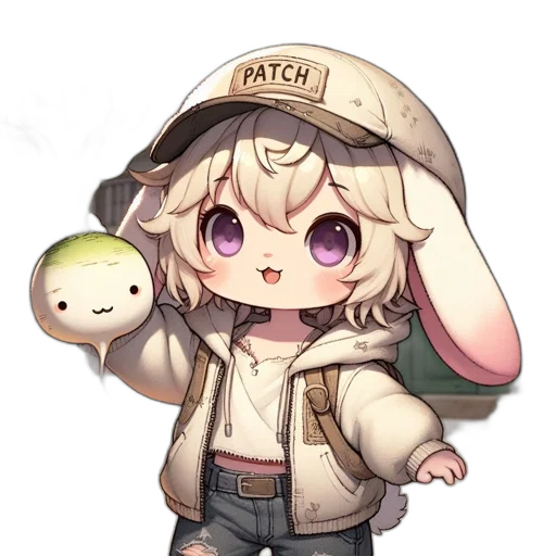 hat, jacket, weapon, staff transparent PNG cut-out