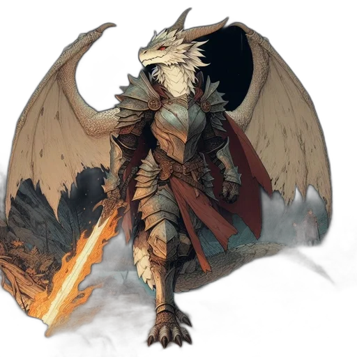 dragon, staff, sword, creature transparent PNG cut-out