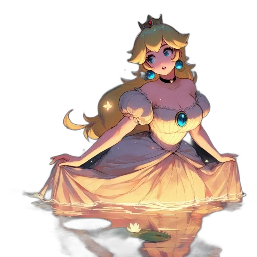 dress, crown, staff, concept art transparent PNG cut-out