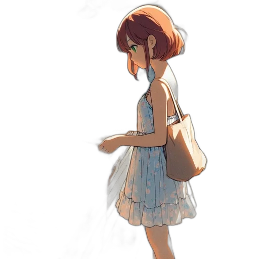 dress, hat, creature, staff transparent PNG cut-out