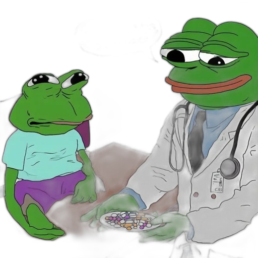 staff, two, anthropomorphic, frogs transparent PNG cut-out