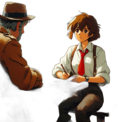 hat, jacket, concept art, anime transparent PNG cut-out