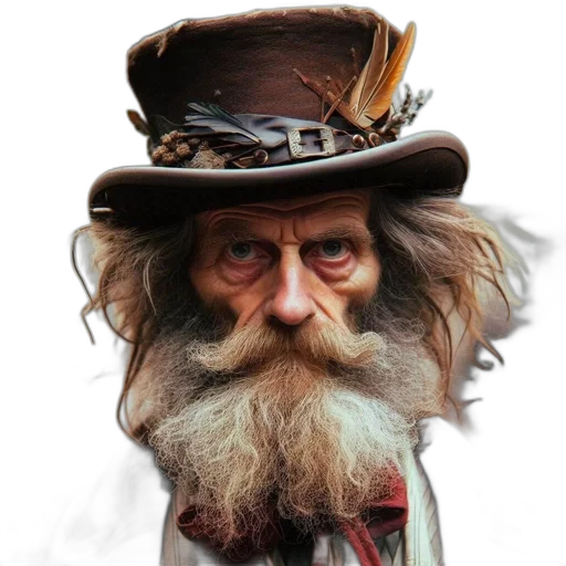 face, hat, staff, mask transparent PNG cut-out