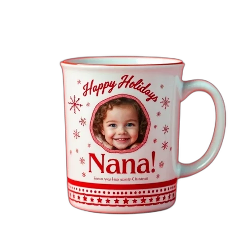 white, ceramic, mug, red transparent PNG cut-out