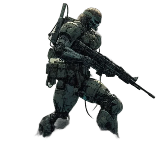 weapon, robot, creature, staff transparent PNG cut-out