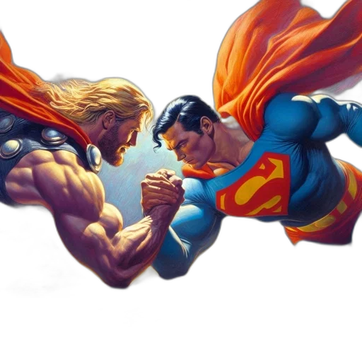 comic book art, concept art, fantasy art, two transparent PNG cut-out