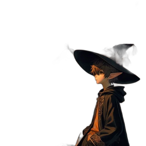 hat, mask, staff, jacket transparent PNG cut-out