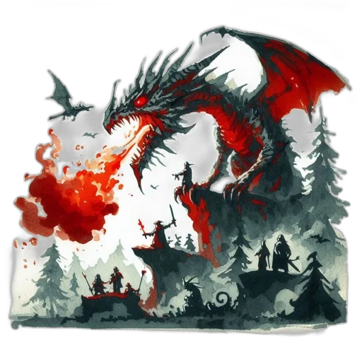 dragon, creature, fantasy art, concept art transparent PNG cut-out