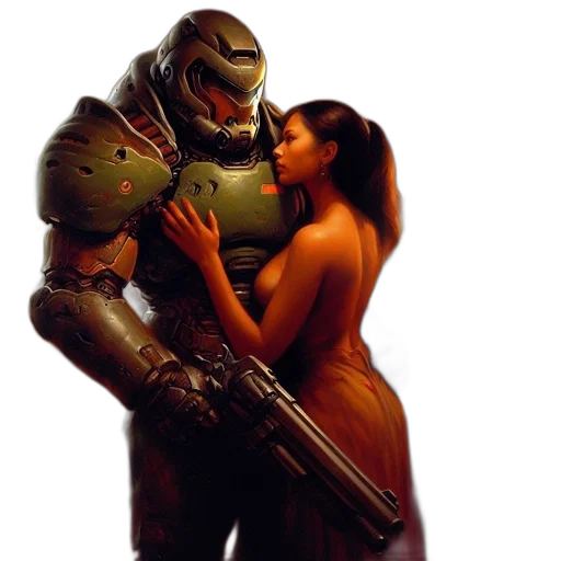 robot, concept art, outer space, old transparent PNG cut-out
