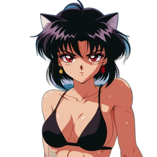 anime, vaporwave, pixel art, cartoon transparent PNG cut-out