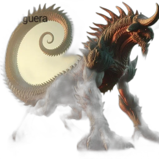 dragon, creature, animal, staff transparent PNG cut-out