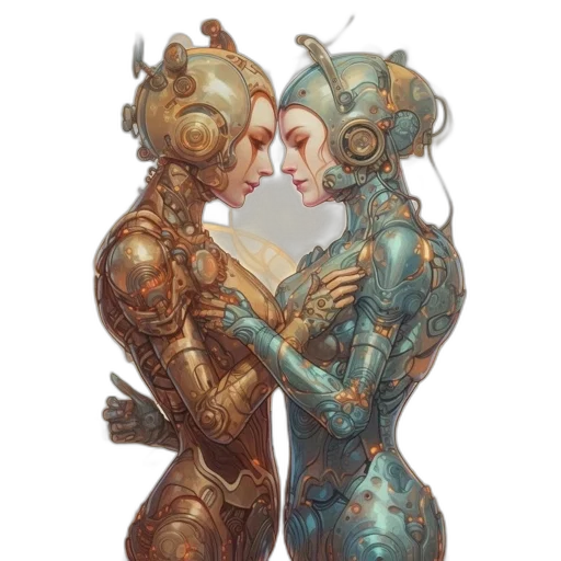robot, concept art, fantasy art, cyberpunk transparent PNG cut-out