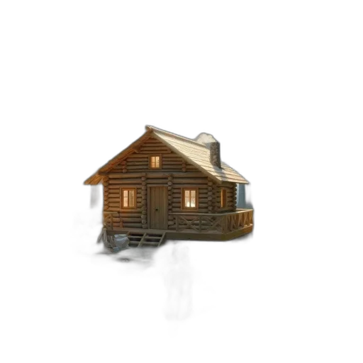 building, furniture, hat, 3d render transparent PNG cut-out