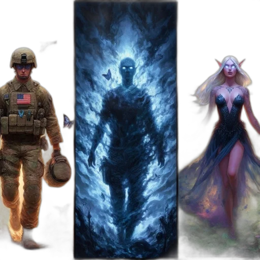 concept art, fantasy art, comic book art, pixel art transparent PNG cut-out