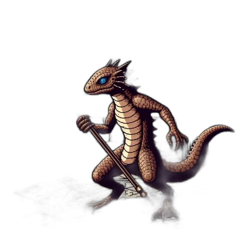 dragon, creature, staff, animal transparent PNG cut-out