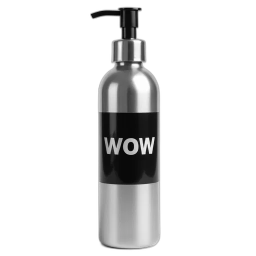 bottle, sleek, silver, black transparent PNG cut-out