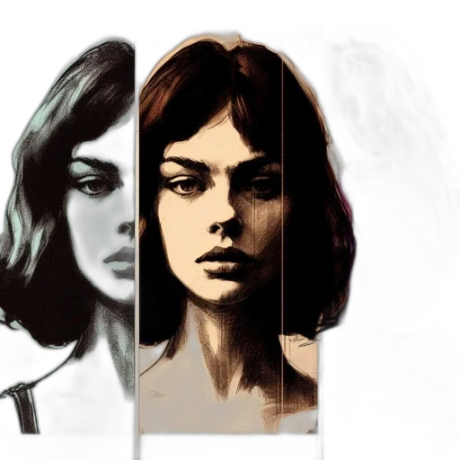 face, comic book art, photorealistic, concept art transparent PNG cut-out