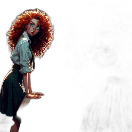 dress, hair, concept art, comic book art transparent PNG cut-out