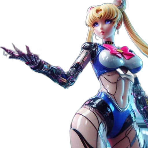 robot, weapon, concept art, cyberpunk transparent PNG cut-out