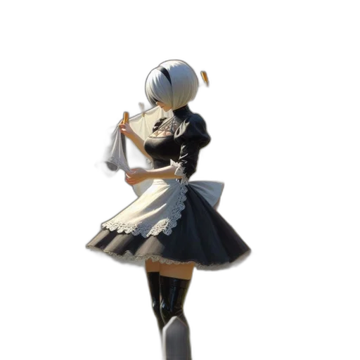 dress, robot, hat, staff transparent PNG cut-out