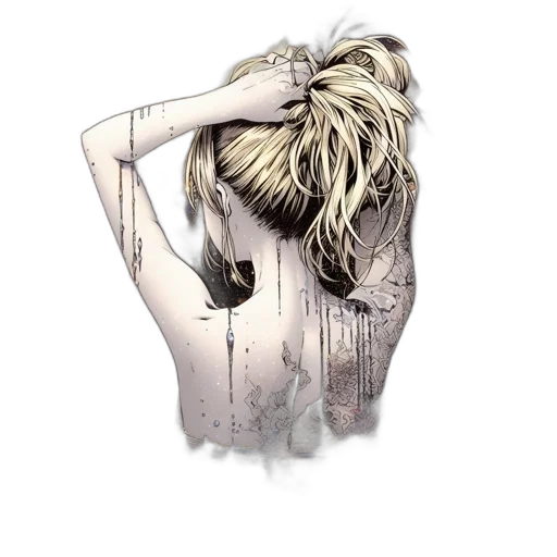 hair, jacket, jewelry, dress transparent PNG cut-out