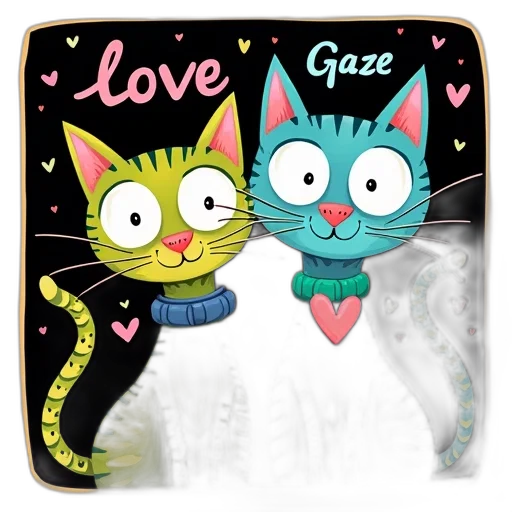 vibrant, colorful, illustration, two transparent PNG cut-out