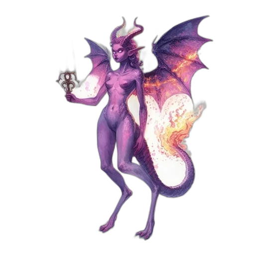 dragon, staff, creature, concept art transparent PNG cut-out