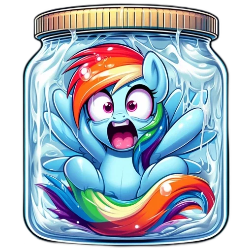 creature, bottle, pixel art, watercolor transparent PNG cut-out