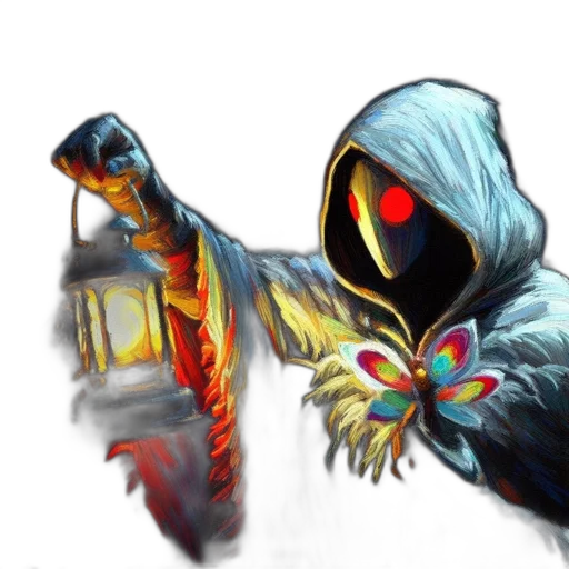 mask, jacket, creature, weapon transparent PNG cut-out
