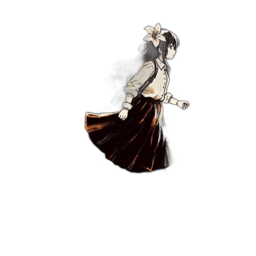 dress, staff, dragon, weapon transparent PNG cut-out
