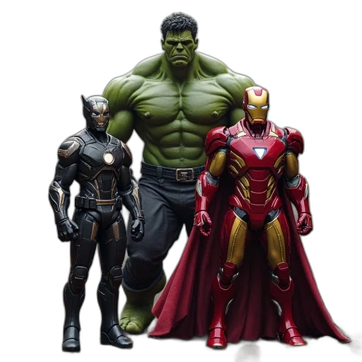 comic book art, concept art, 3d render, avengers transparent PNG cut-out