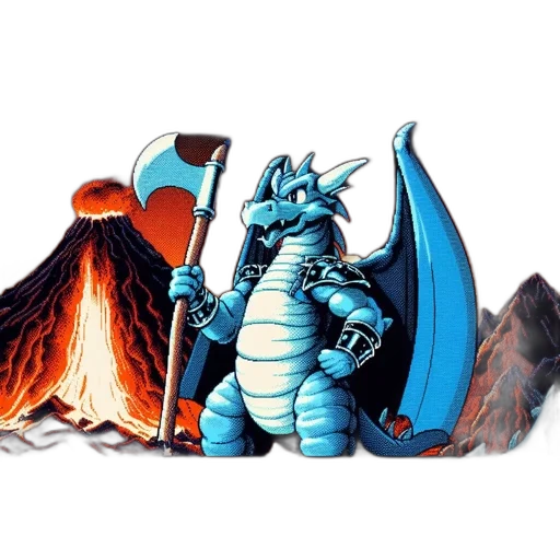 dragon, sword, staff, concept art transparent PNG cut-out