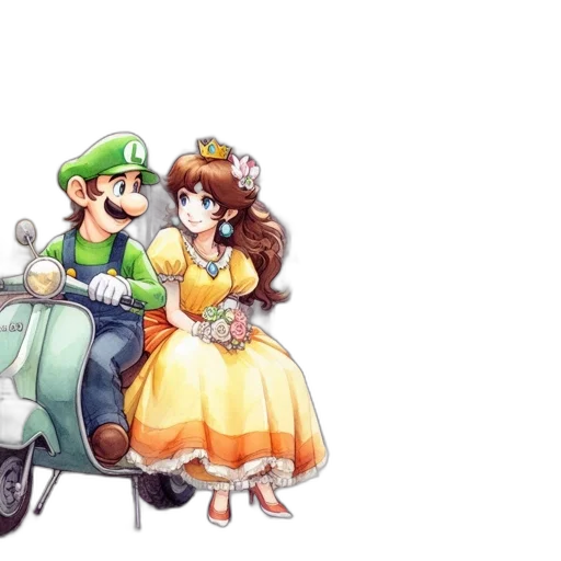 crown, dress, car, watercolor transparent PNG cut-out